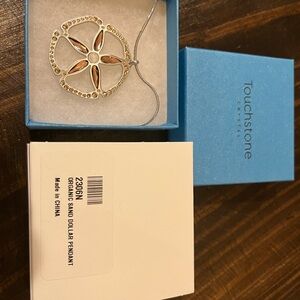 Touchstone Crystal Orange Sand Dollar Necklace